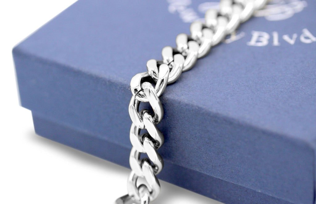 Miami Cuban Link Chain Bracelet Stainless Steel Men Jewelry