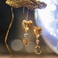 Amber Glow Heart Drop Earrings