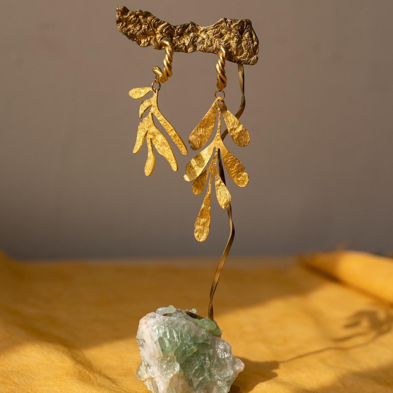 Golden Laurel Earrings