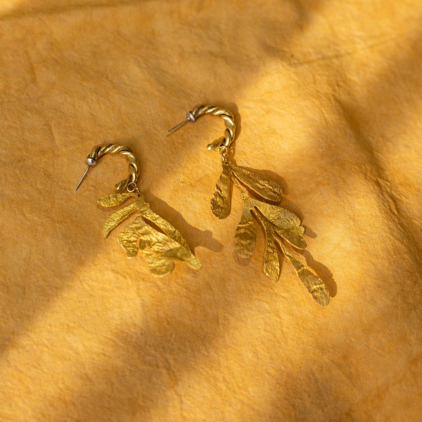 Golden Laurel Earrings