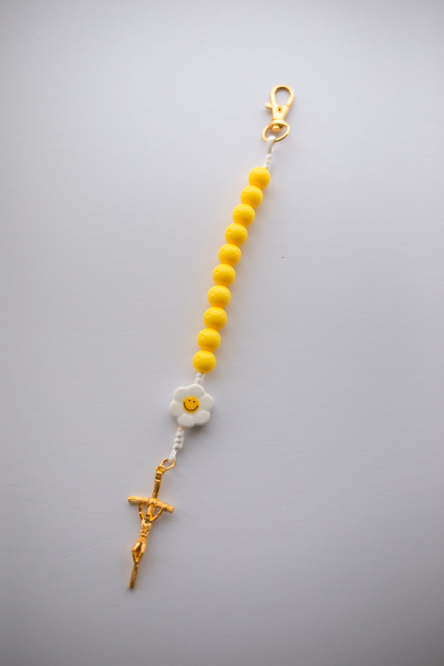 Daisy Smiley Face Children's Keychain