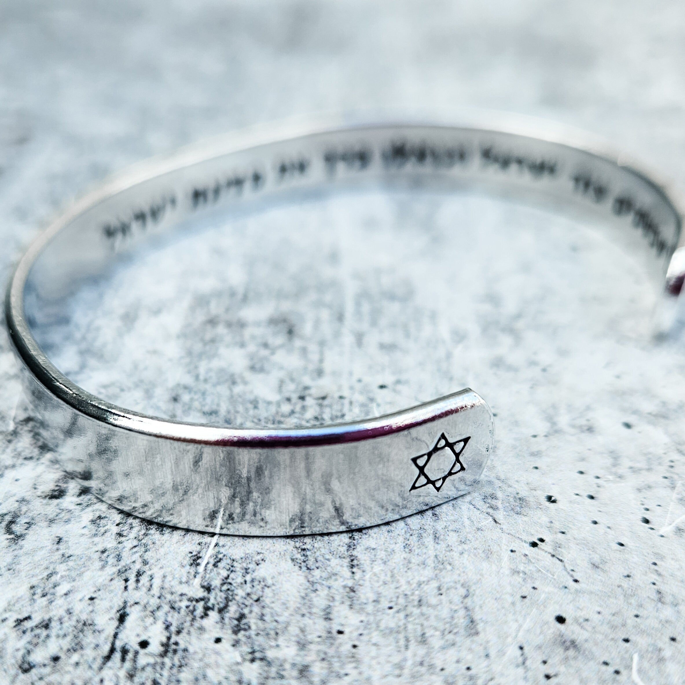 Prayer For Israel Men's Cuff Bracelet | Avinu Shebashamayim Jewelry